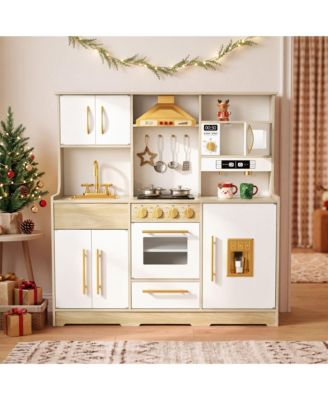 Wooden Play Kitchen Playset, 9-Piece, Ages 3+