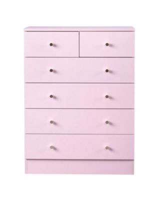 Macaron 5-Tier 6-Drawer Storage Cabinet with Matte Gold Handles