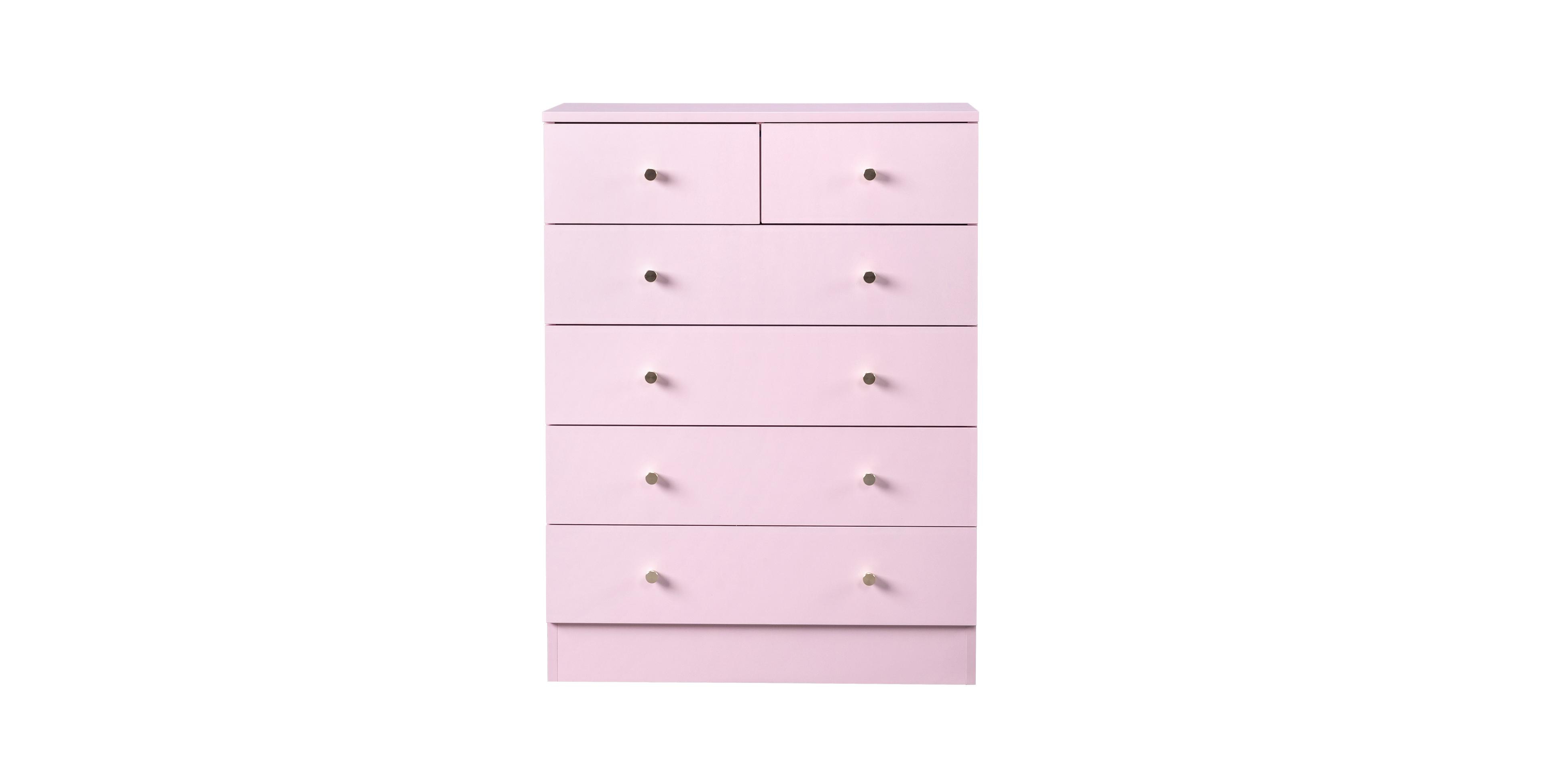 Slickblue Macaron 5-Tier 6-Drawer Storage Cabinet with Matte Gold Handles