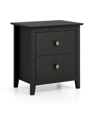 Modern 2-Drawer Nightstand for Small Spaces with Elevated Legs and Metal Handles