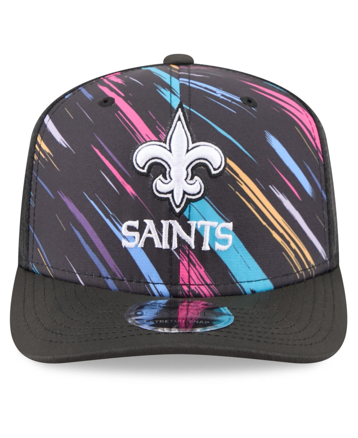 Men's Black New Orleans Saints 2026 NFL Cruical Catch 9SEVENTY Adjustable Trucker Hat