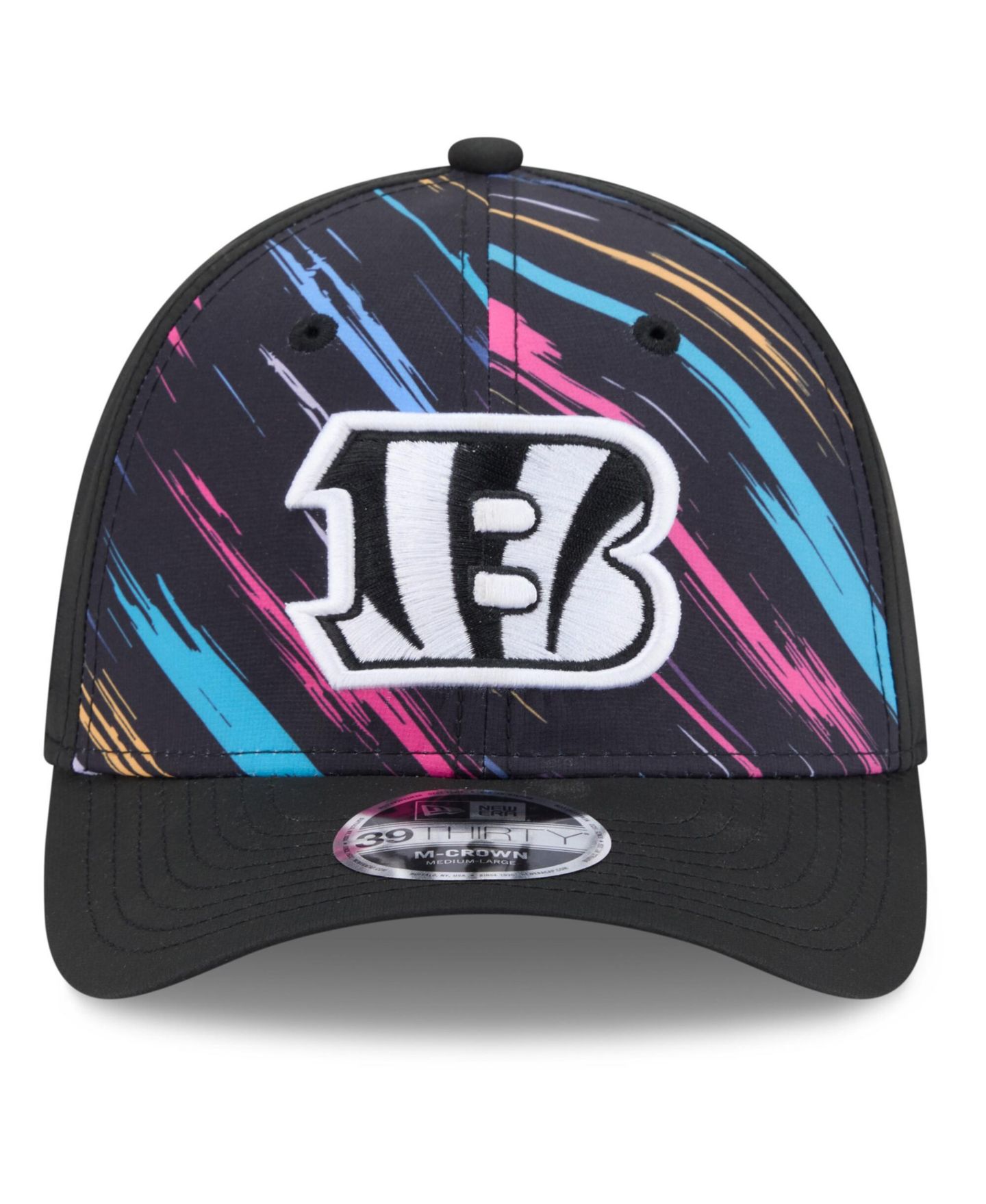 Мужской головной убор New Era Black Cincinnati Bengals 2026 NFL Cruical Catch 39THIRTY M-Crown Stretch Hat — фото 5