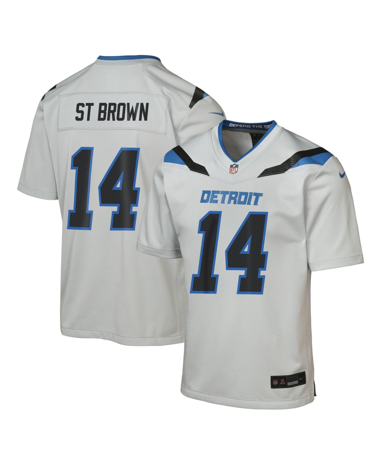 Big Boys and Girls Amon-Ra St. Brown Silver Detroit Lions 2026 Rivalries Collection Game Jersey