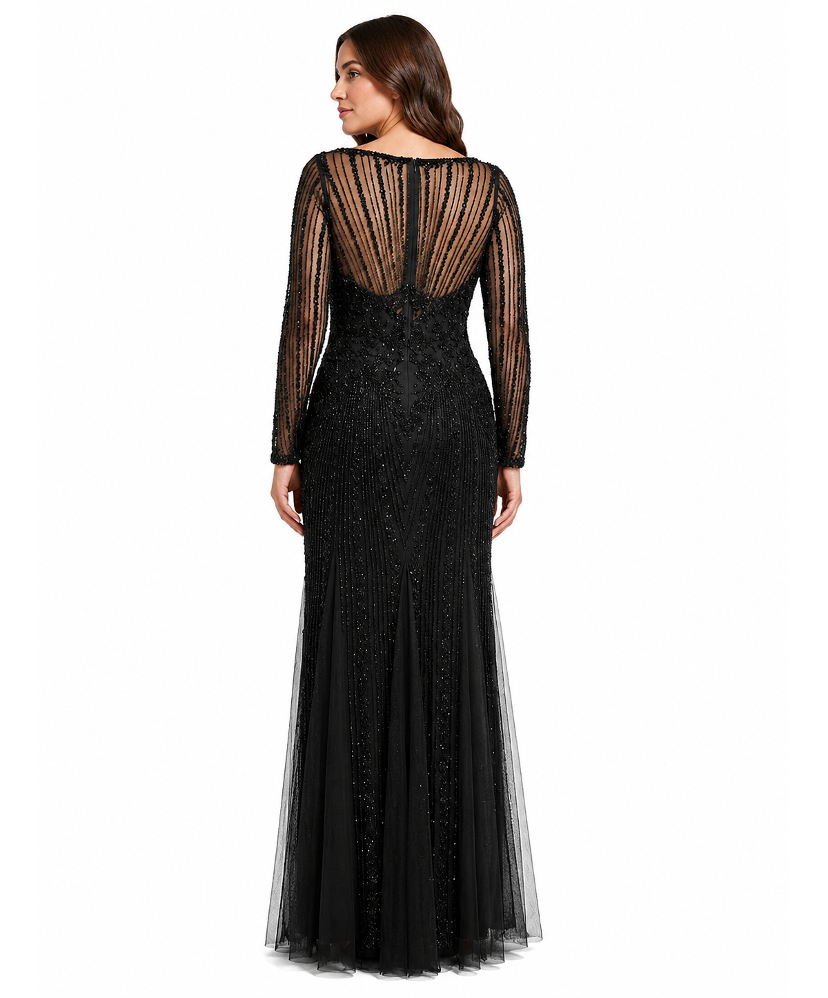Lara Women's High Neck Beaded Gown