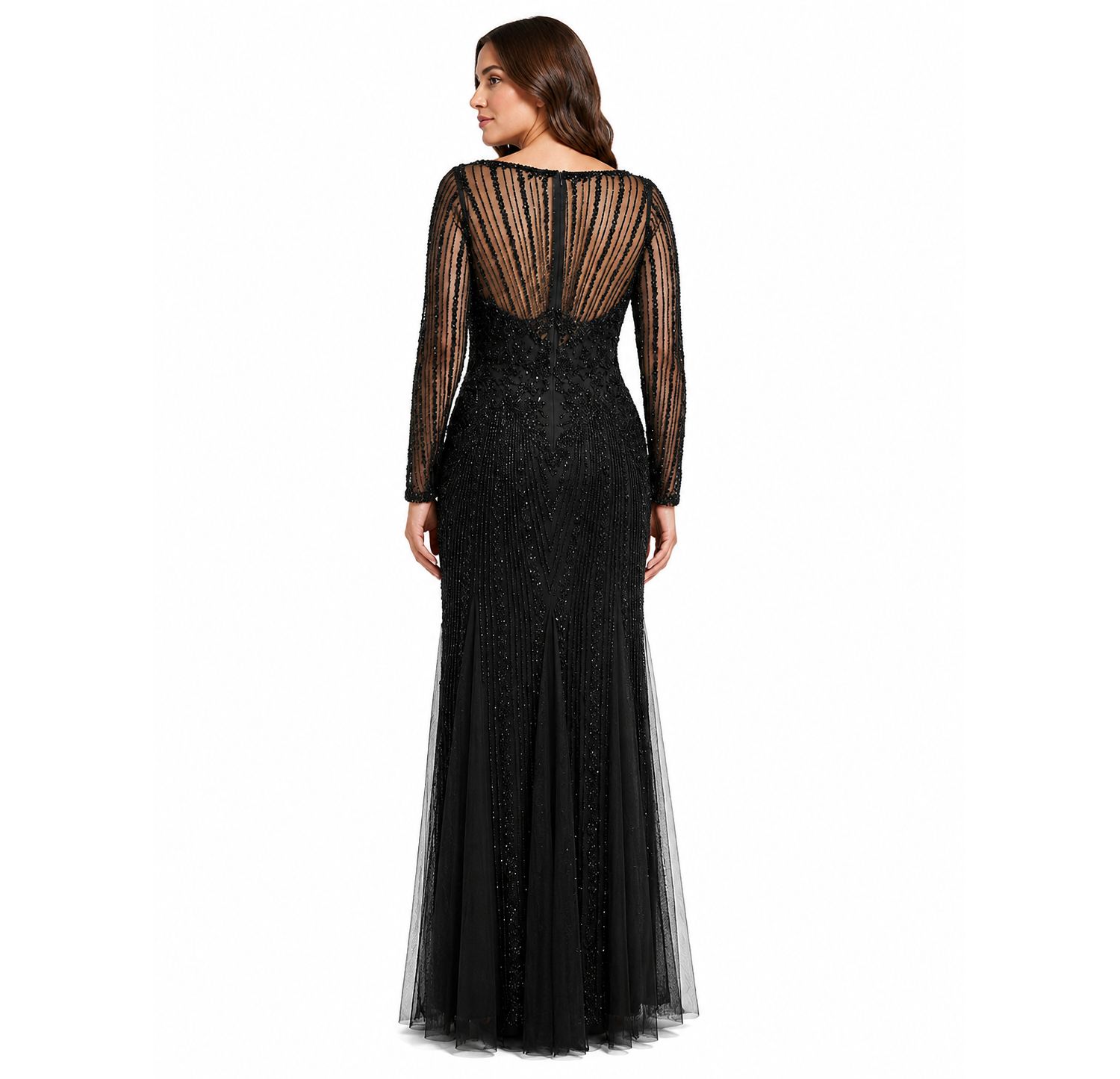 Women's High Neck Beaded Gown