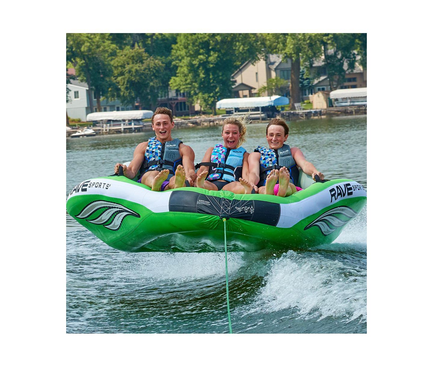 Детская игрушка RAVE Wake Hawk 107" x 83" x 34" 3 Rider Couch-Style Seating Towable Tube, Ages 12+ — фото 4