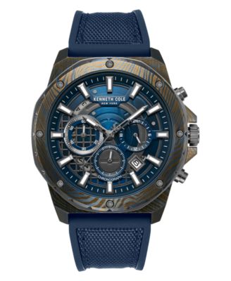 Men's Chronograph Quartz Hollis Blue Silicone-Nylon Watch 45mm
