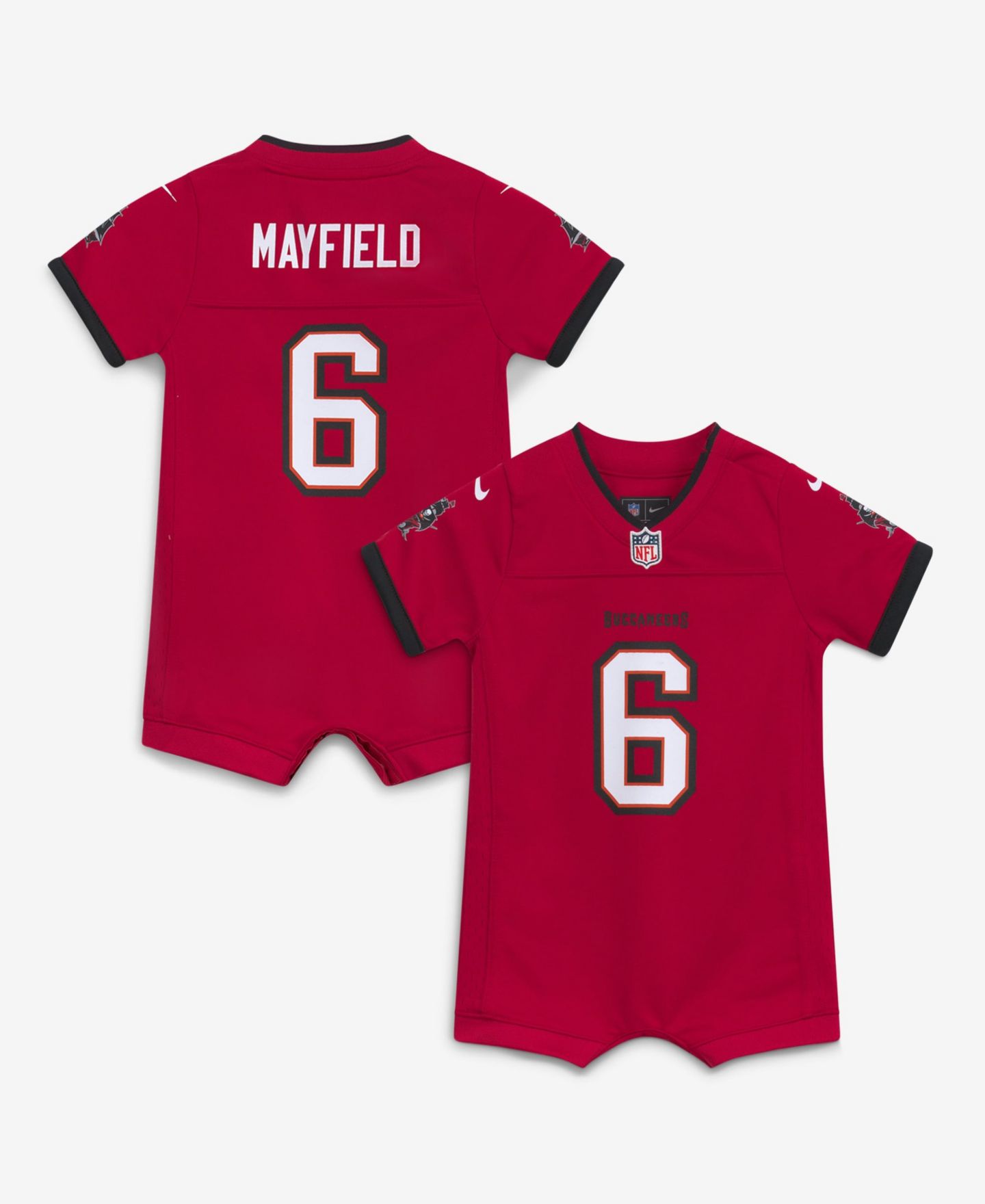 Комбинезон Nike Baker Mayfield Red Tampa Bay Buccaneers Romper Game Jersey для малышей — фото 1