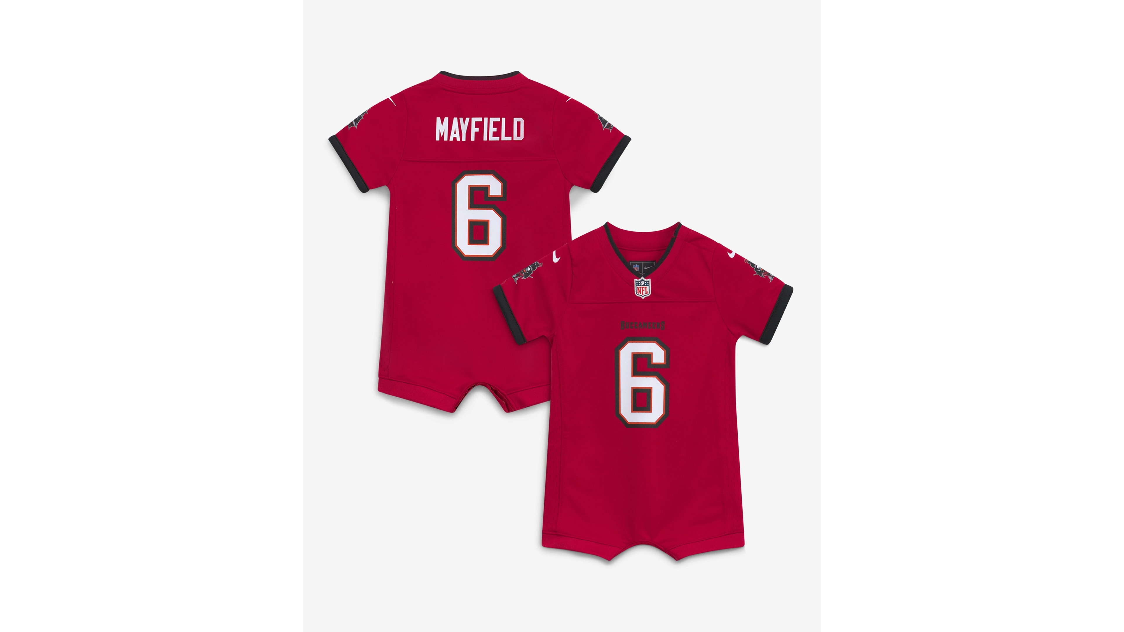 Nike Boys' and Girls' Baker Mayfield Tampa Bay Buccaneers Short-Sleeve Romper Jersey