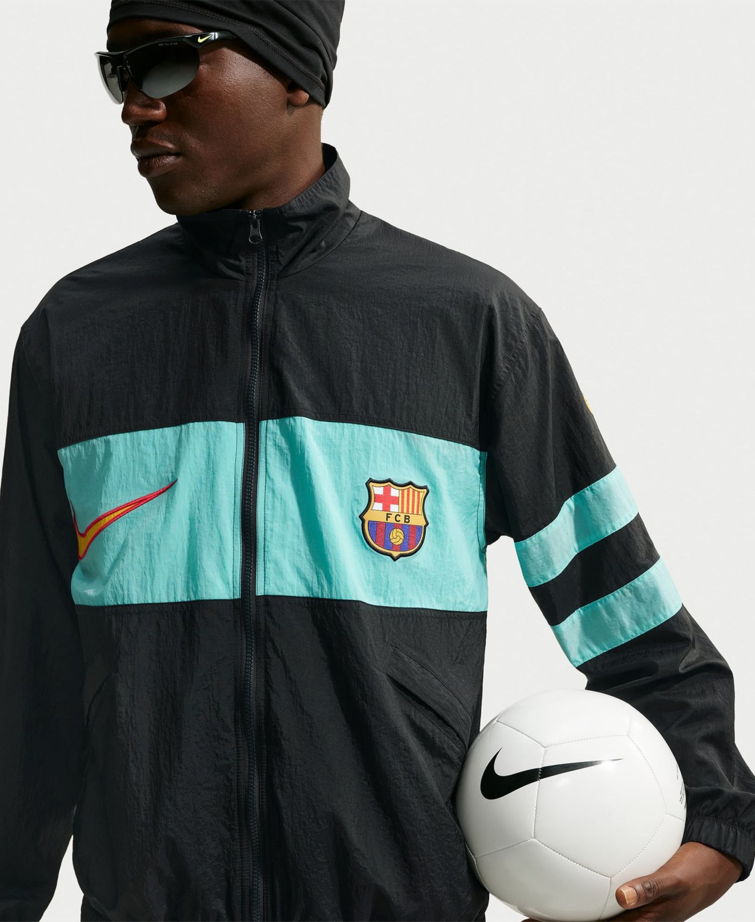 Men's Black Barcelona Third I96 Full-Zip Track jacket