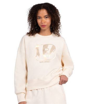 Women's Cream Cincinnati Bengals Travel Pastels Boxy Fleece Sweatshirt