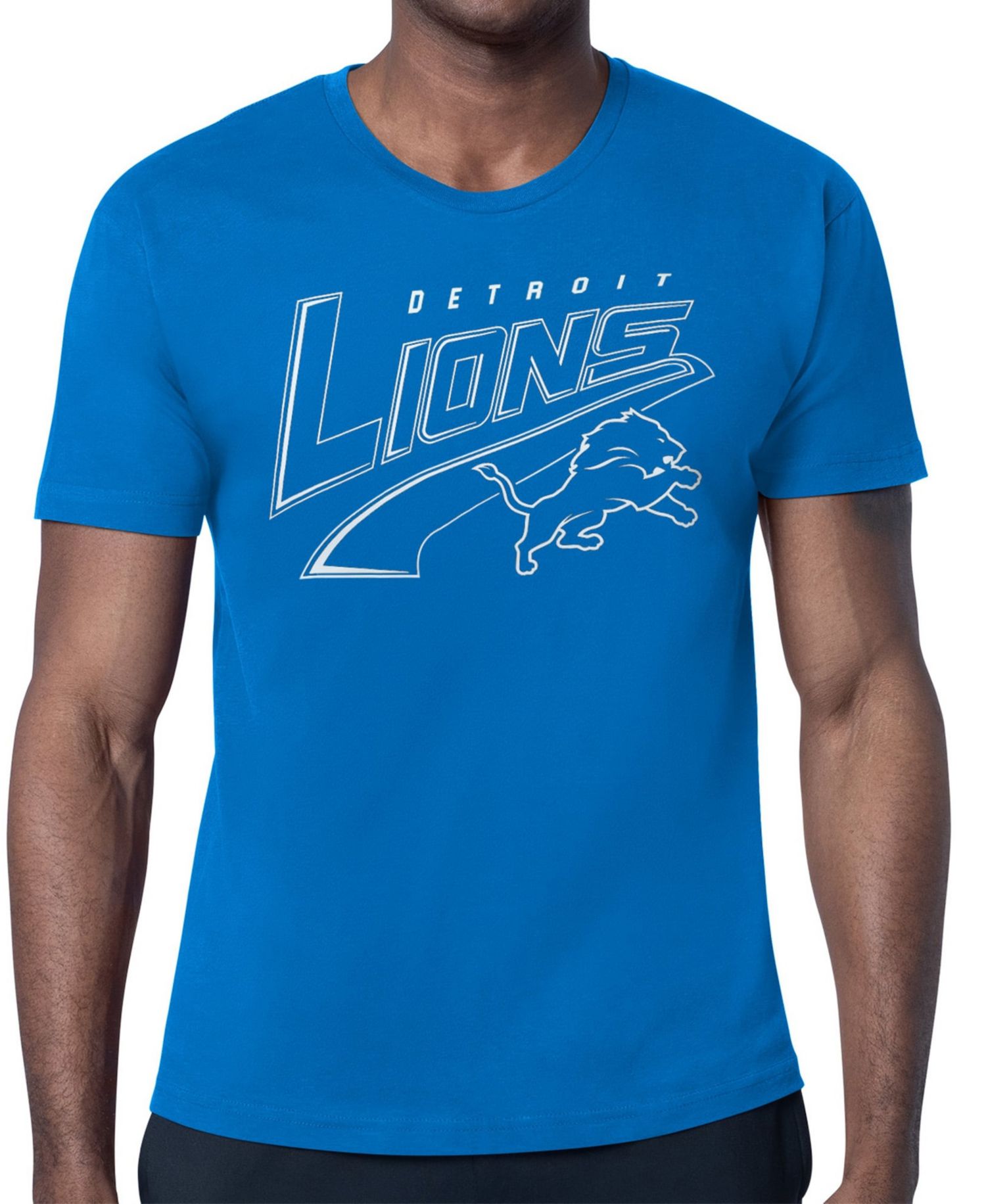 Men's Blue Detroit Lions Modern Tailsweep Graphic T-Shirt