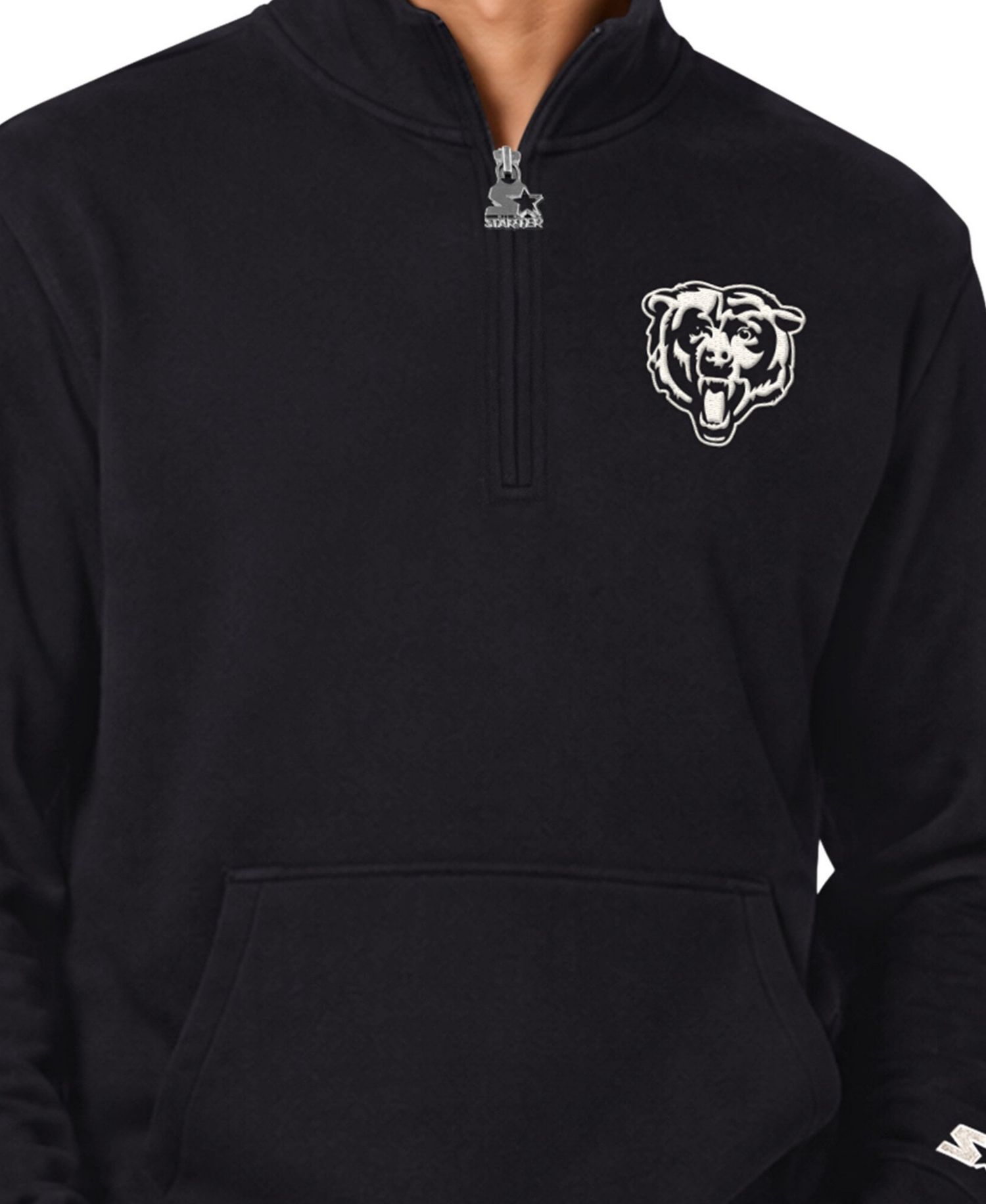 Men's Black Chicago Bears Thursday Night Gridiron Batwing Quarter-Zip Sweatshirt