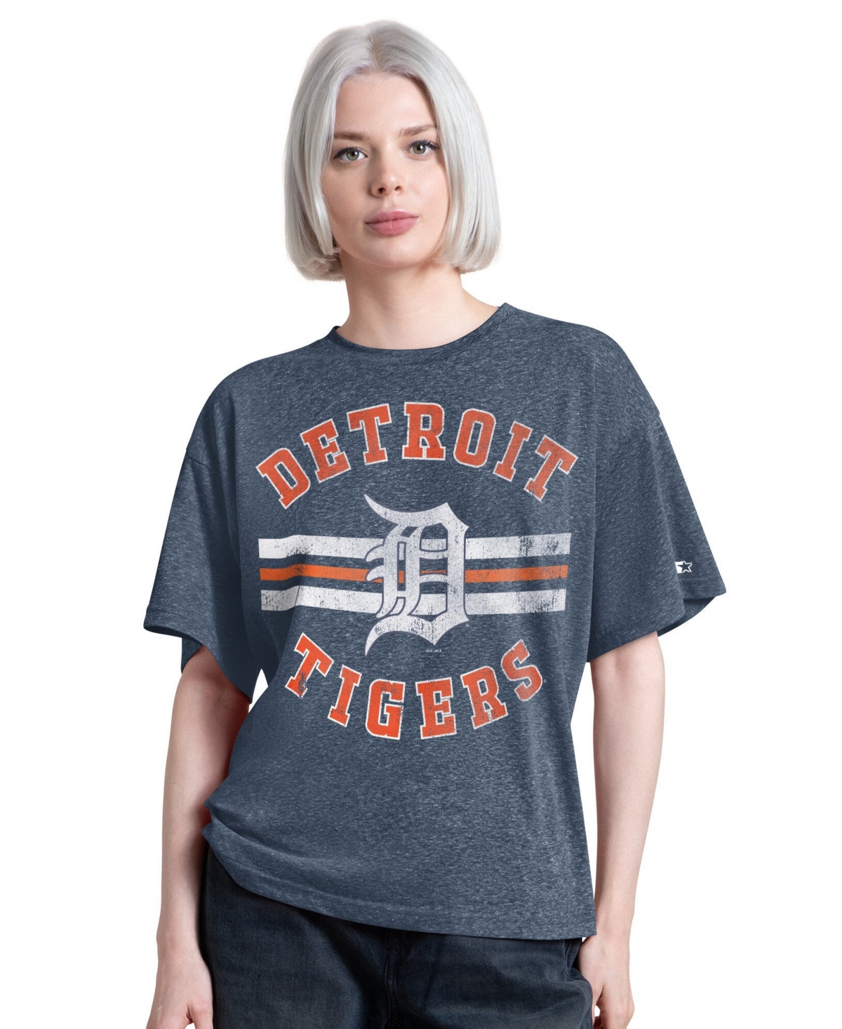 Starter Women's Detroit Tigers Jump Shot Vintage-Inspired Boyfriend T-Shirt