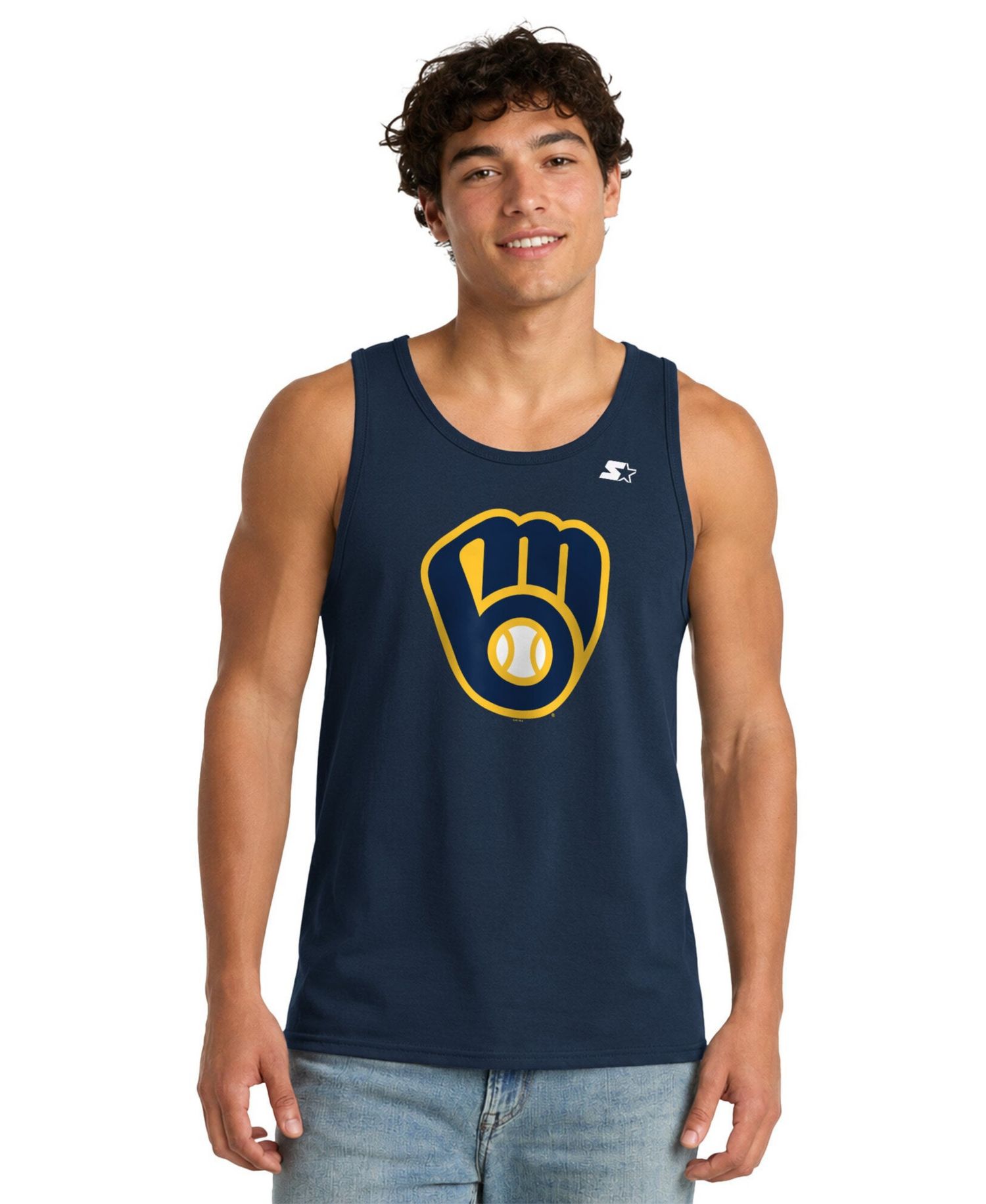 Men's Navy Milwaukee Brewers Tank Top