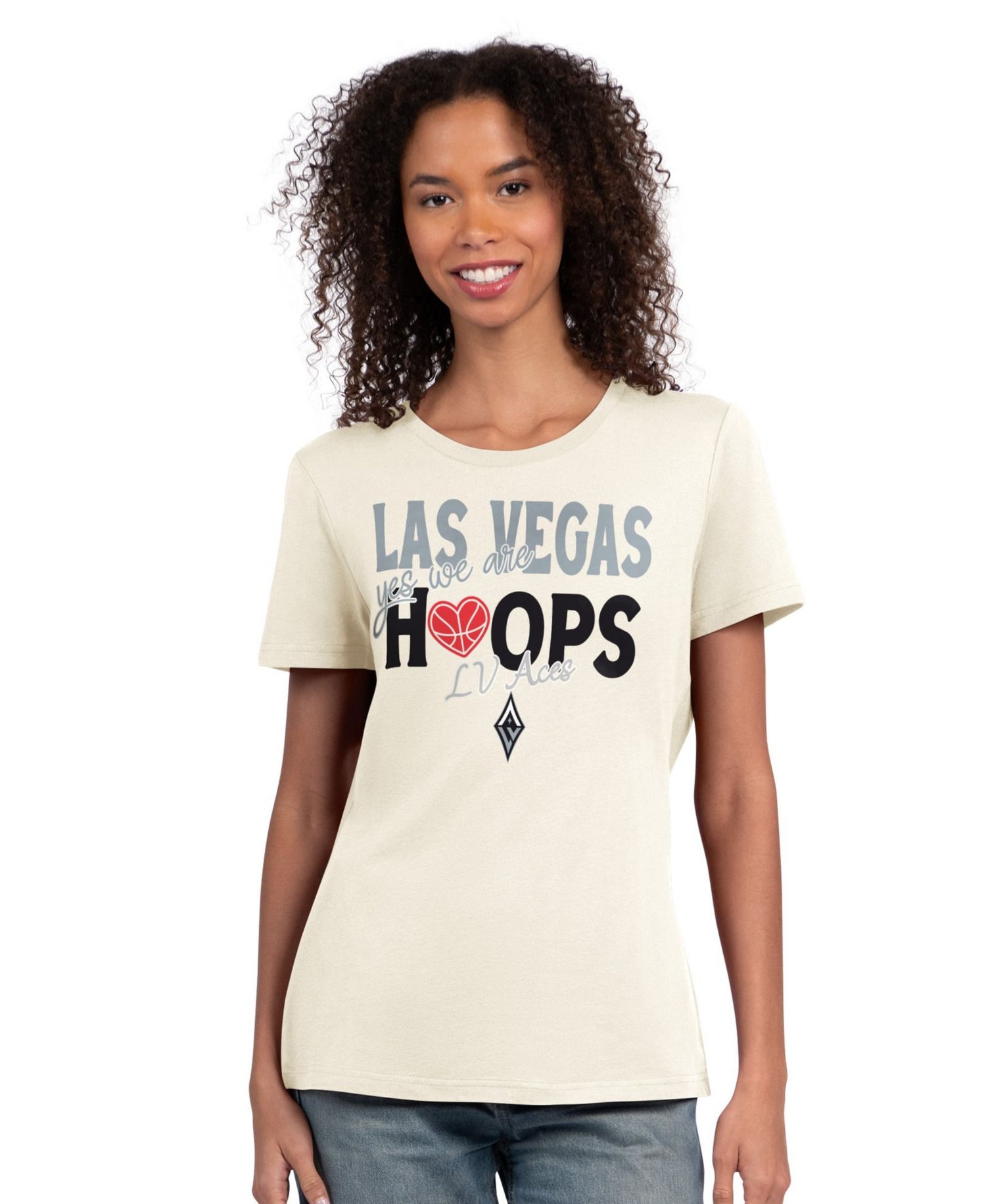 Women's Oatmeal Las Vegas Aces Endzone T-Shirt