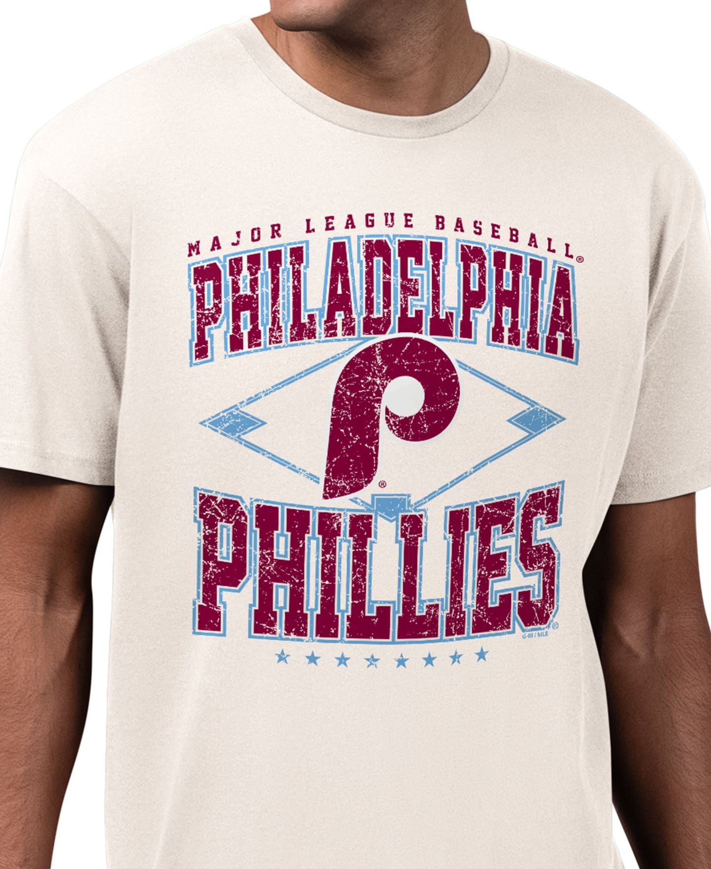Мужская футболка Starter Cream Philadelphia Phillies Distressed Cooperstown Diamond — фото 3