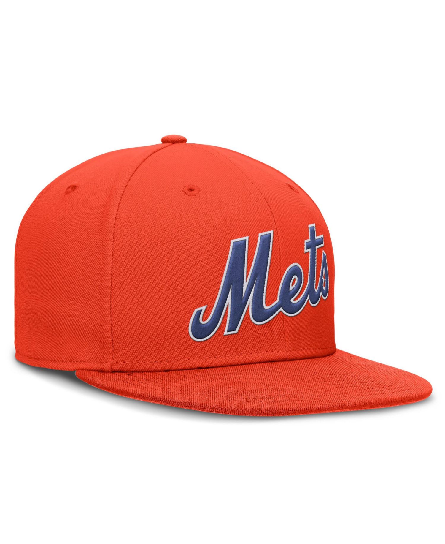 Men's Orange New York Mets Wordmark Dri-FIT Round Bill True Fitted Hat