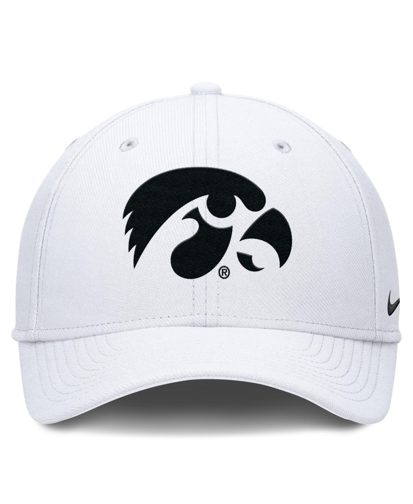 Мужской головной убор Nike White Iowa Hawkeyes Rise SwooshFlex Dri-FIT Hat — фото 2