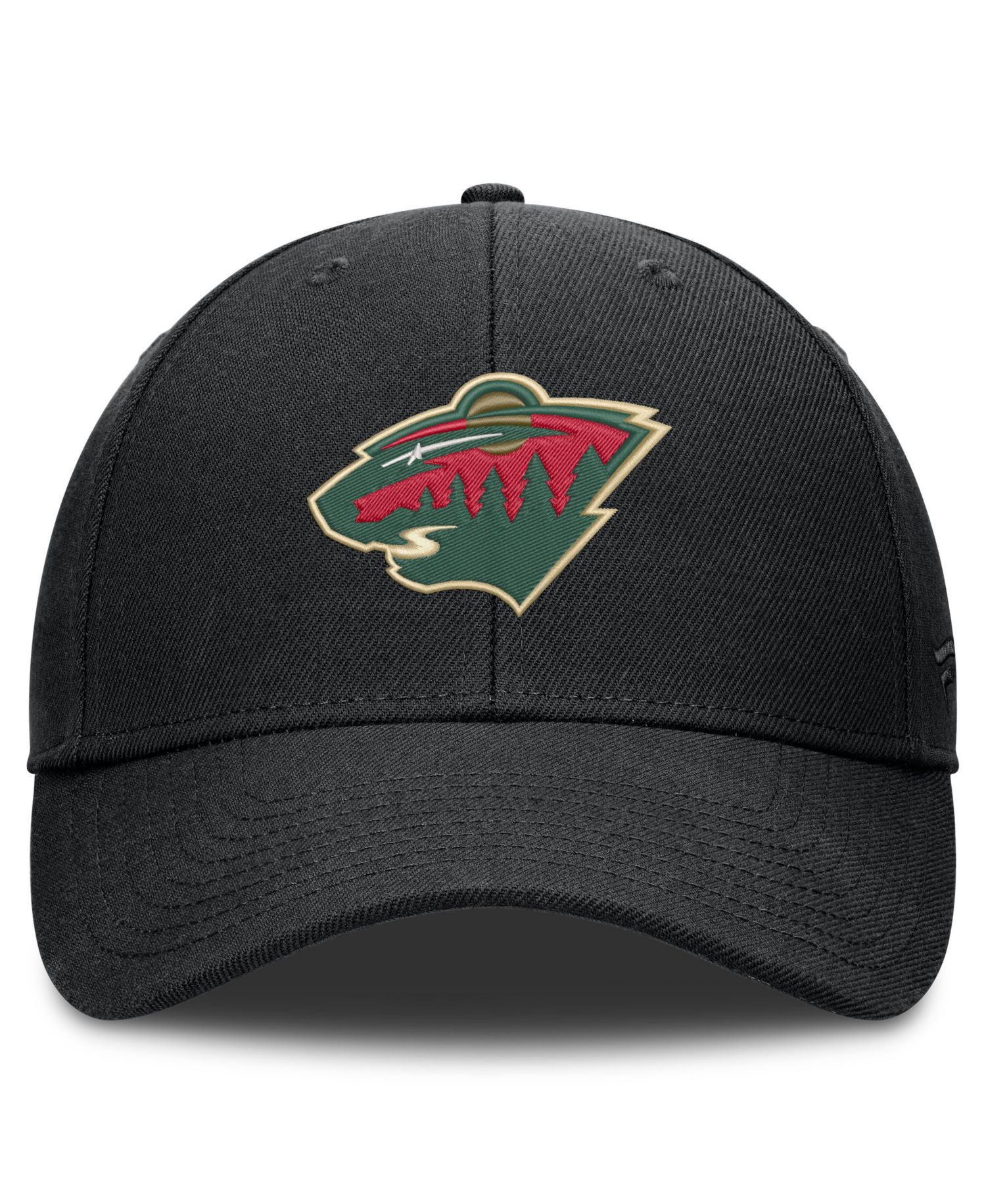 Men's Black Minnesota Wild Force Adjustable Hat
