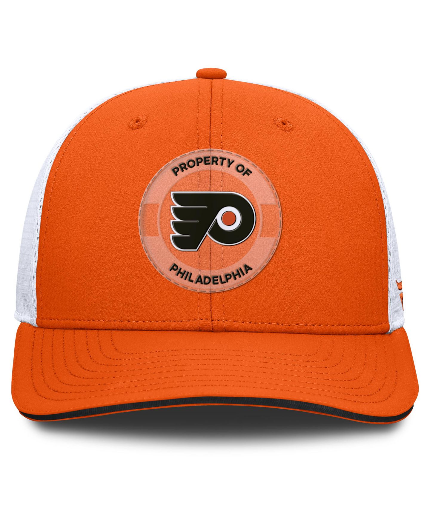 Мужская кепка Fanatics Orange/White Philadelphia Flyers Authentic Pro Rink Adjustable Hat — фото 2