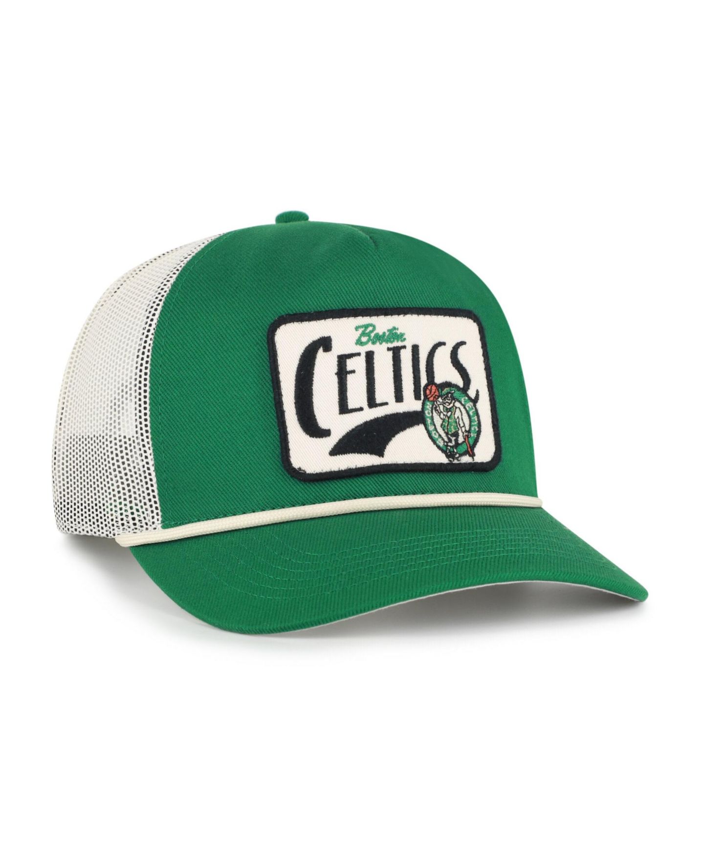 Мужская кепка '47 Brand Kelly Green Boston Celtics Emmett Heavy Twill Trucker Hitch Adjustable Hat — фото 2