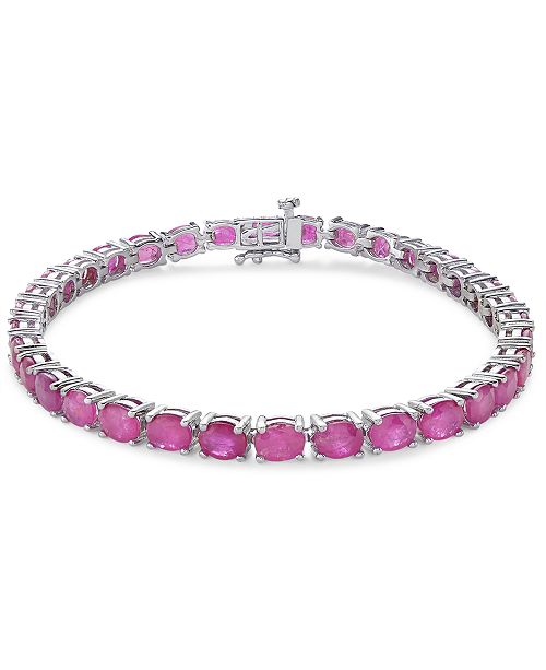 Macy's Certified Ruby Tennis Bracelet (17 ct. t.w.) in Sterling Silver