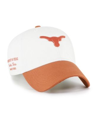 Men's '47  White/Texas Orange Texas Longhorns Contemporary Basics Two Tone Clean Up Adjustable Hat