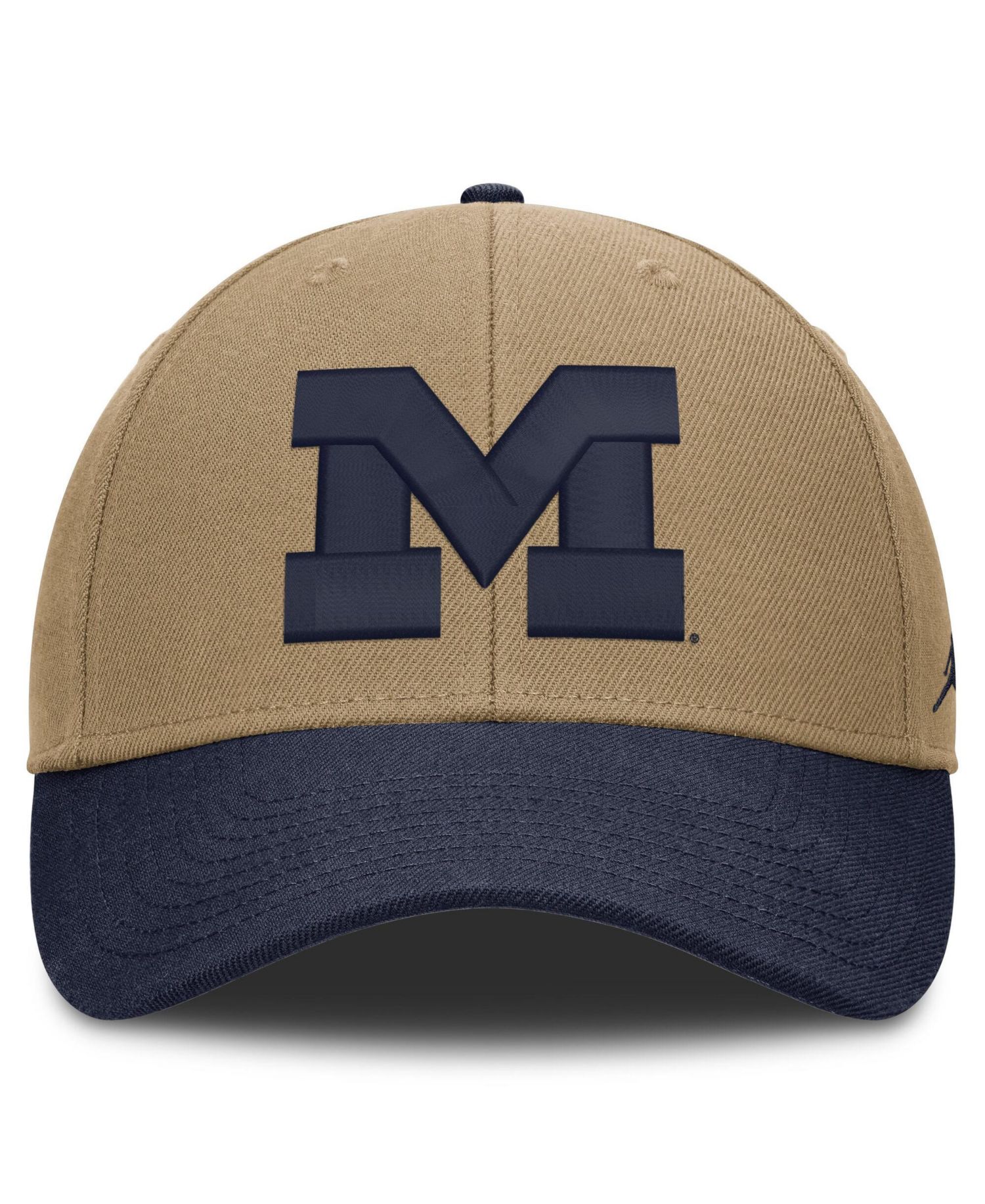 Men's and Women's Beige/Navy Michigan Wolverines Primetime Rise Dri-FIT Adjustable Hat