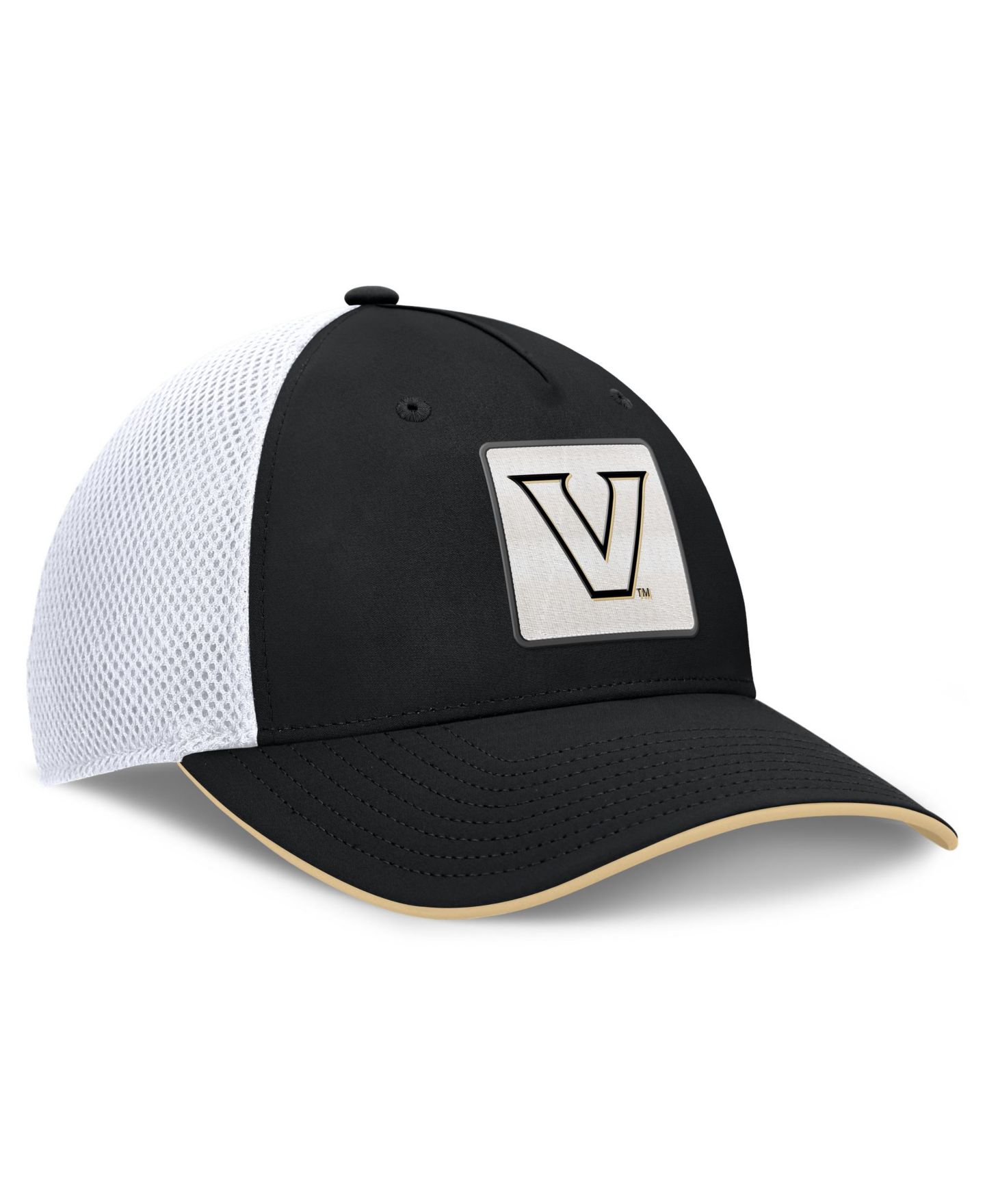 Мужская кепка Fanatics Black Vanderbilt Commodores 5-Panel Matter Flex Hat — фото 3