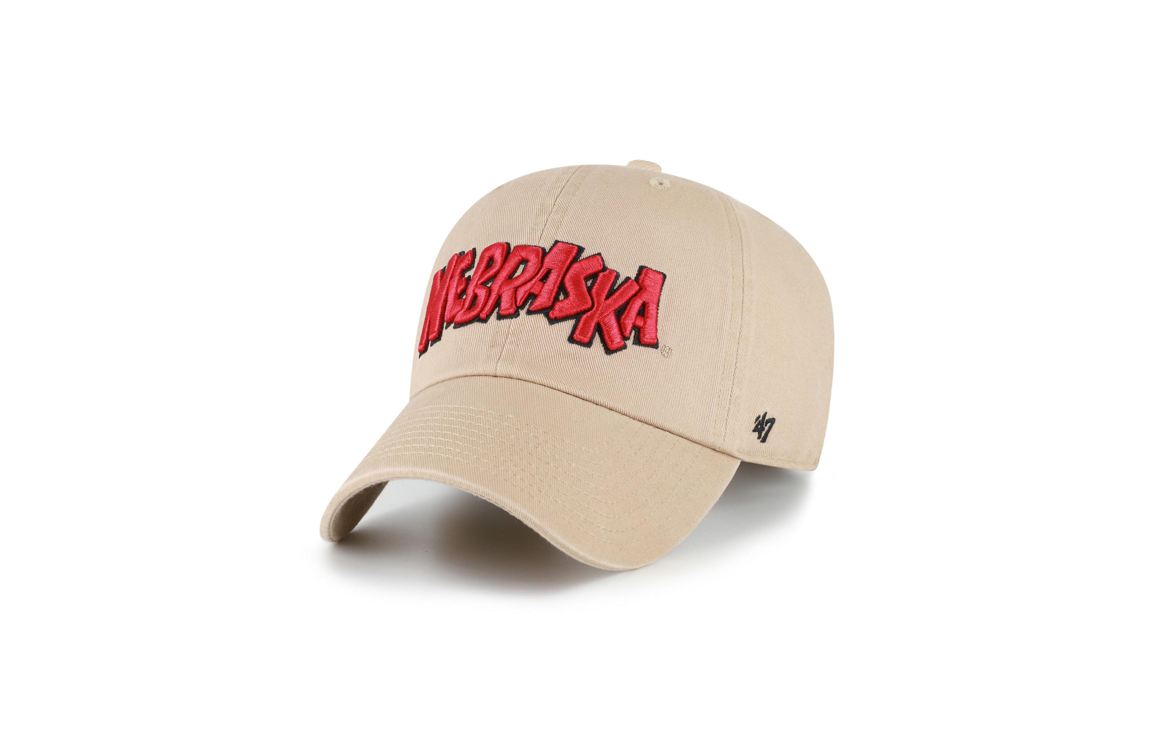 Men's '47 Khaki Nebraska Huskers Vault Clean Up Adjustable Hat
