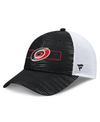 Men's Black Carolina Hurricanes Authentic Pro Rink Boxed Logo Trucker Hat