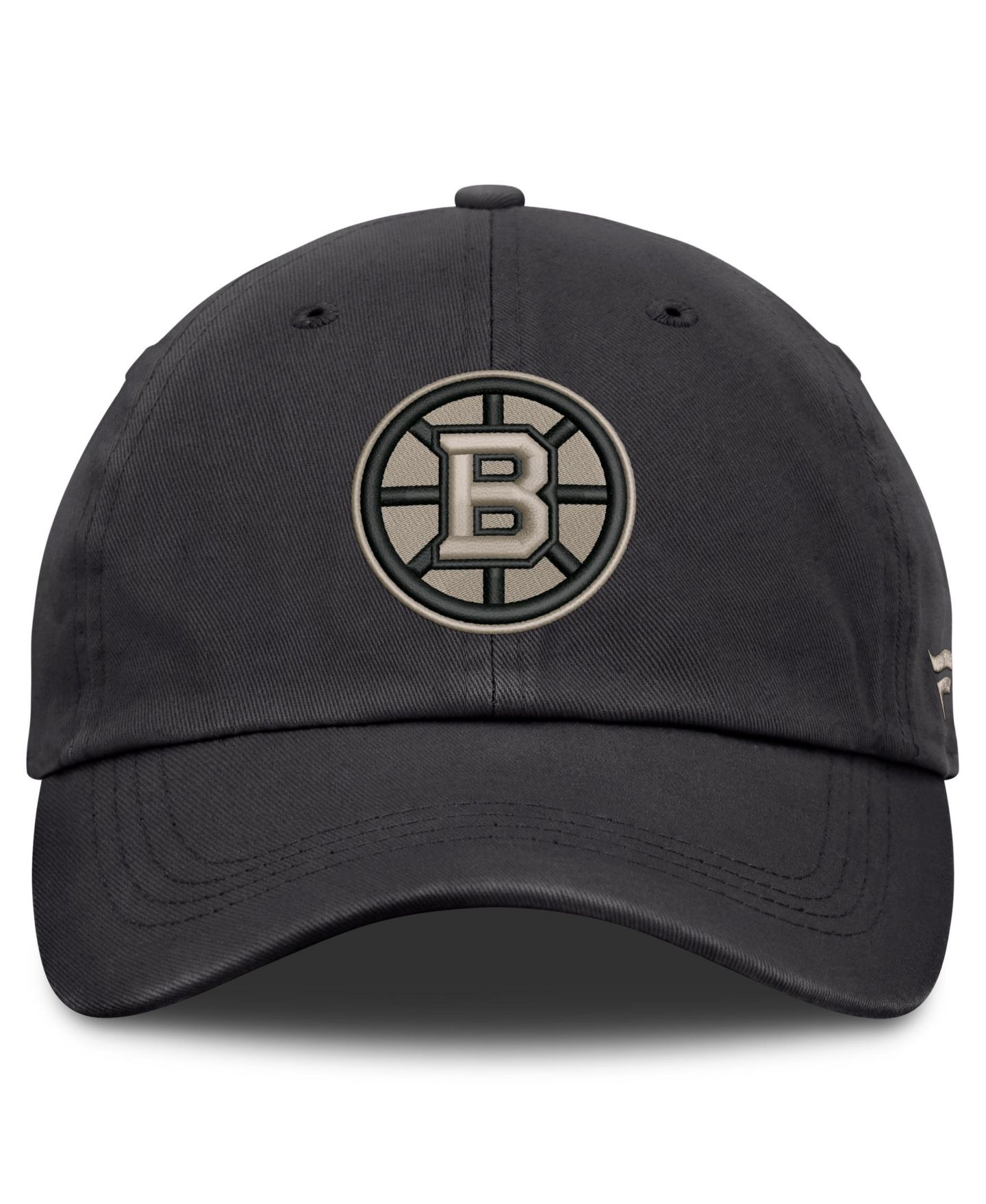 Мужская кепка Fanatics Charcoal Boston Bruins Road Phantom Washed Adjustable Hat — фото 2