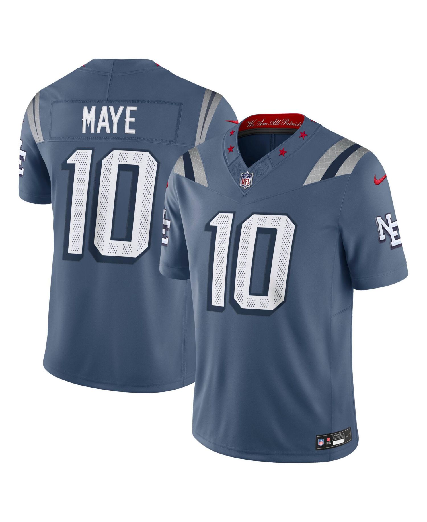 Men's Drake Maye Storm Blue New England Patriots 2025 Rivalries Collection Stitched Limited Jersey