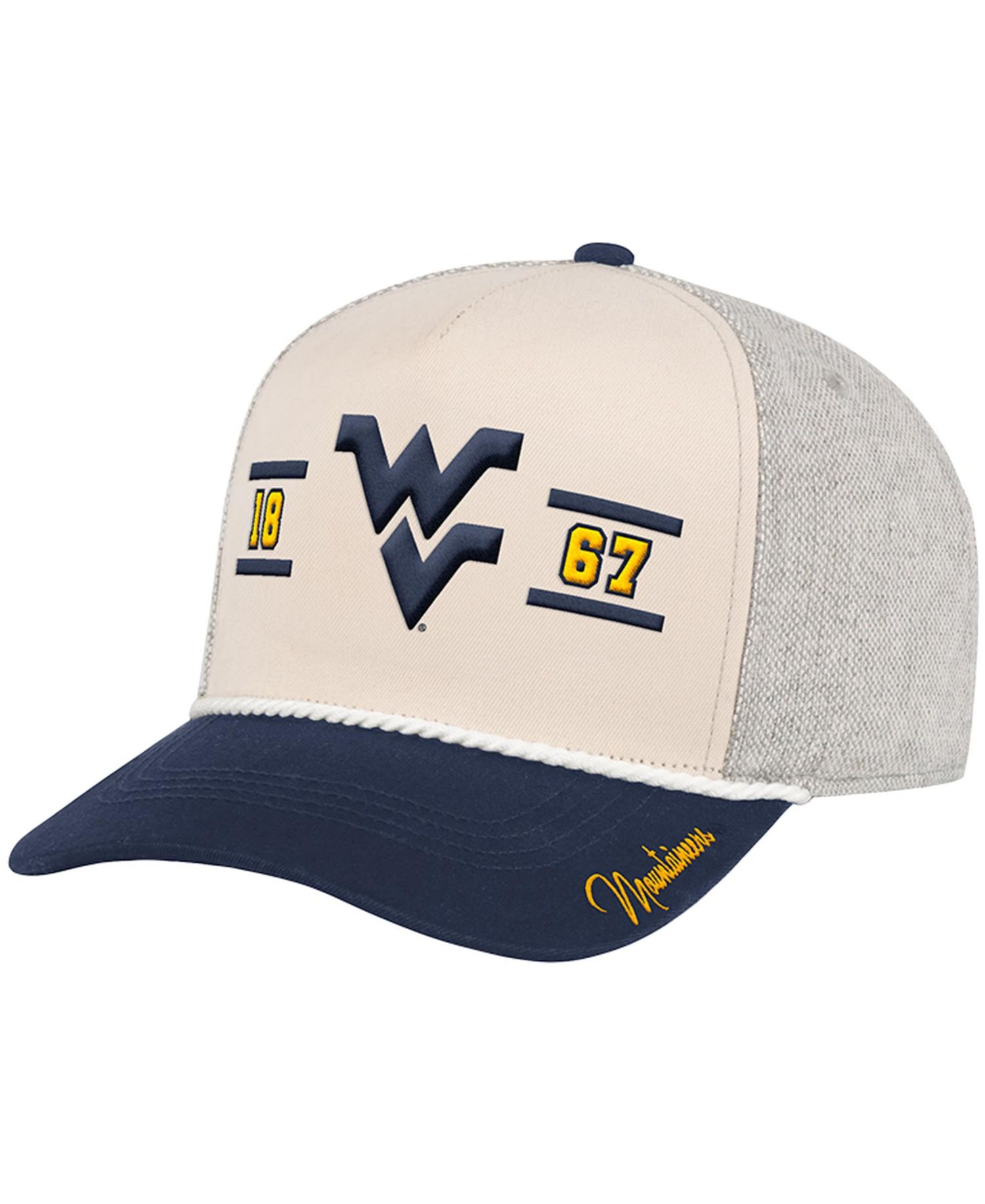 Men's Natural West Virginia Mountaineers Frank Podium Adjustable Hat