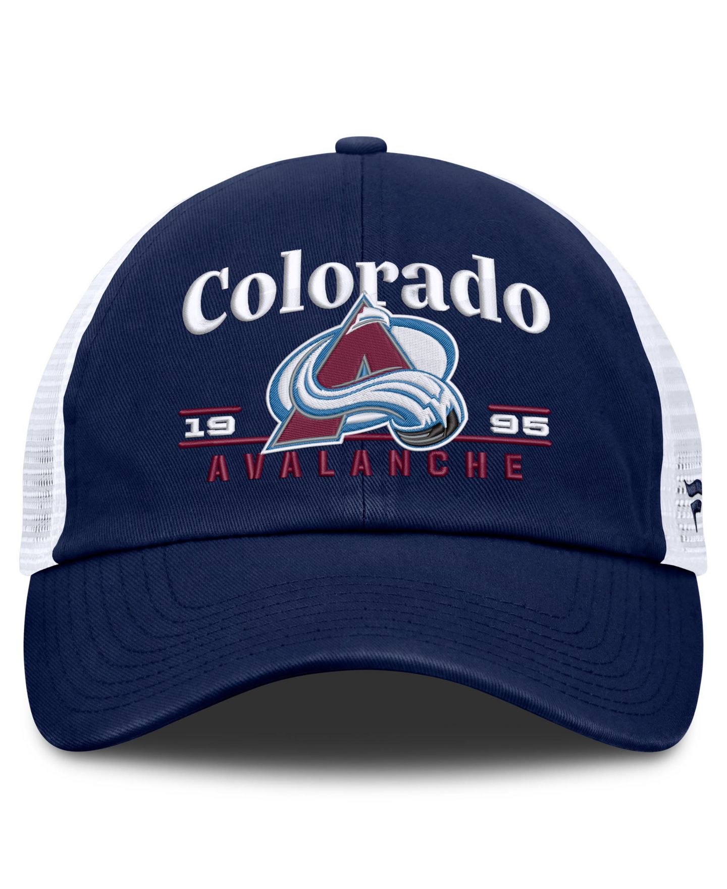 Мужская кепка Fanatics Navy Colorado Avalanche Fundamental Underline Trucker Adjustable Hat — фото 2
