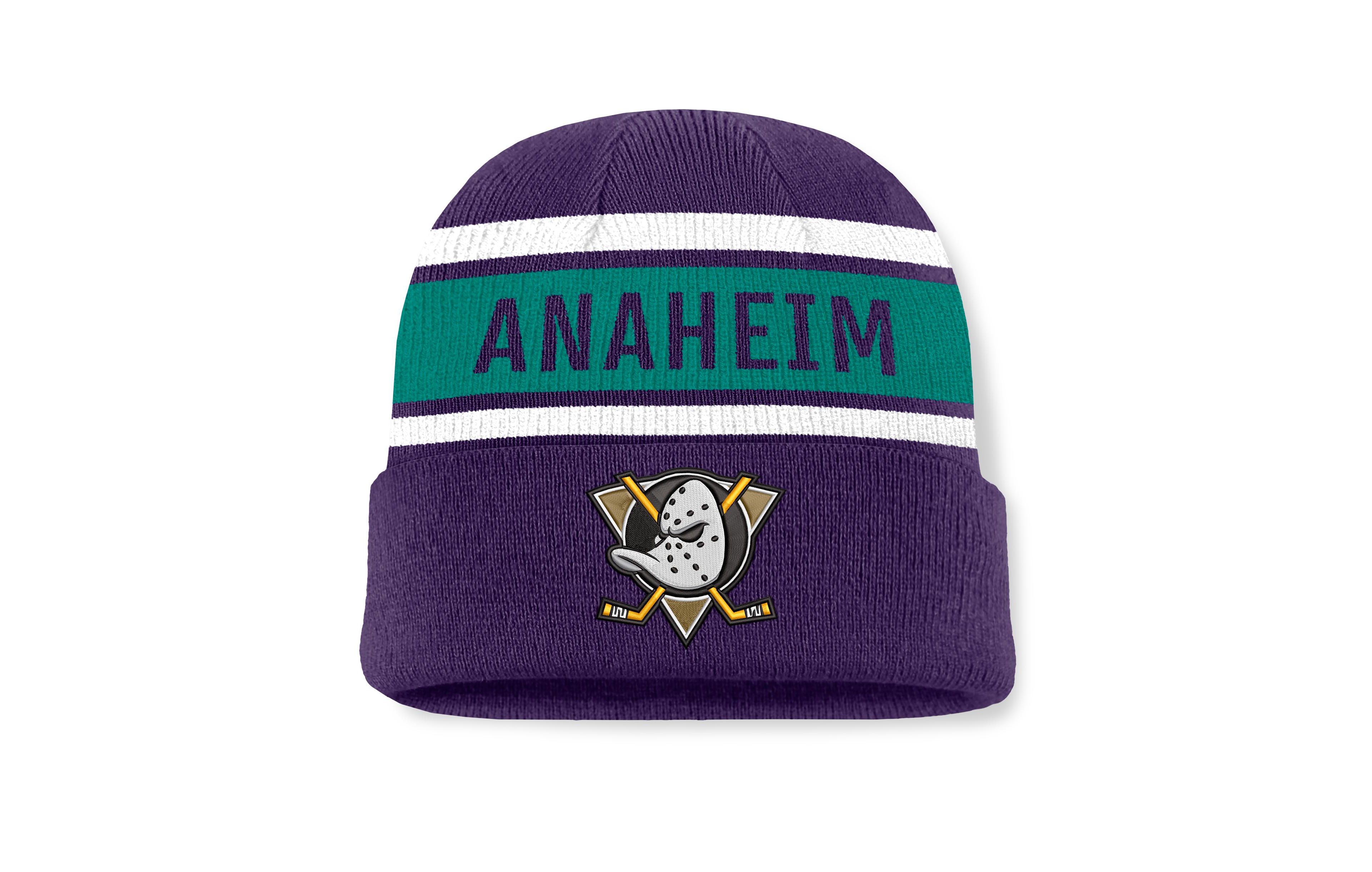 Men's Fanatics Purple/Teal Anaheim Ducks Heritage Cuffed Knit Hat
