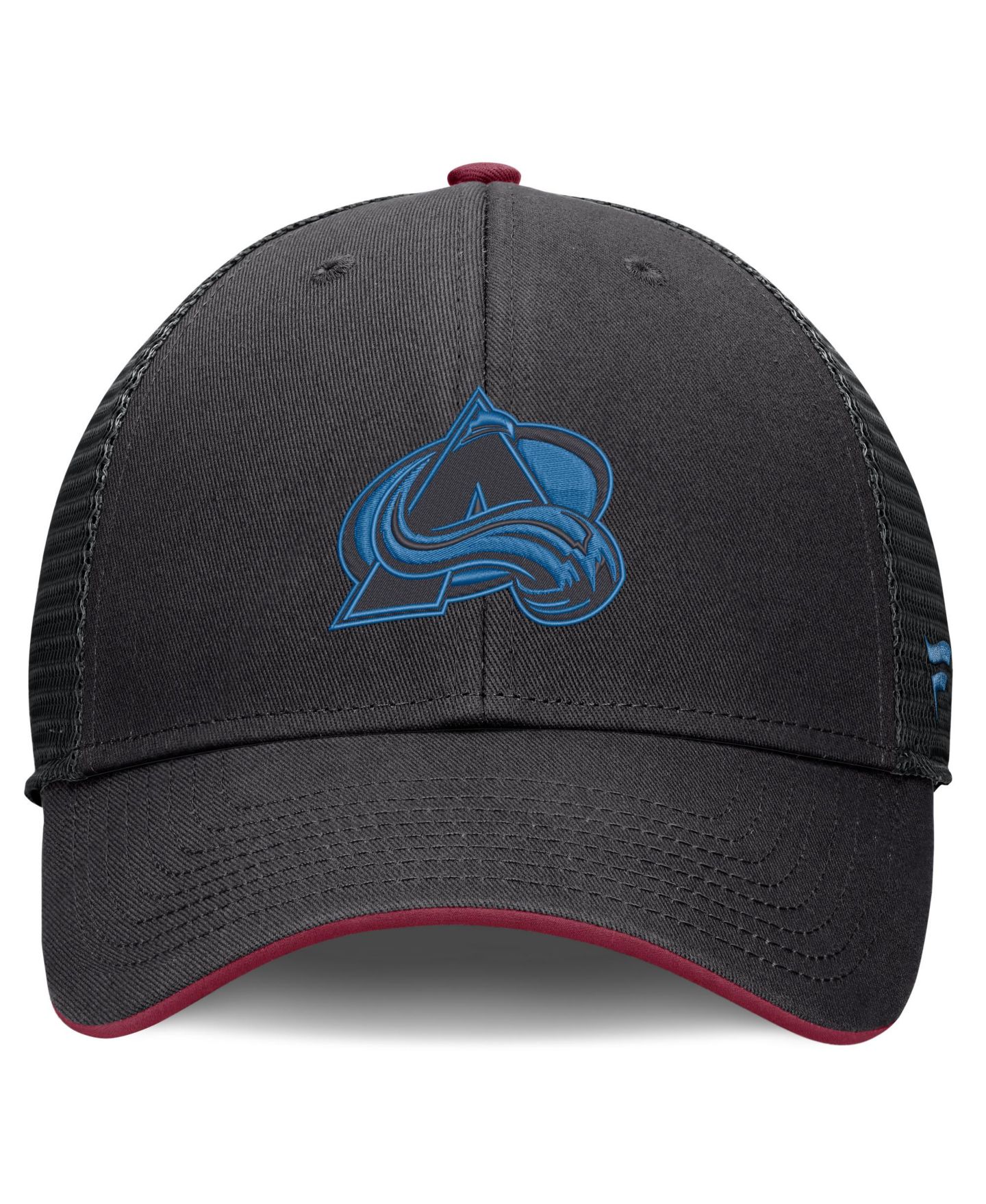 Мужская кепка Fanatics Black Colorado Avalanche Fundamental Limits Trucker Adjustable Hat — фото 2