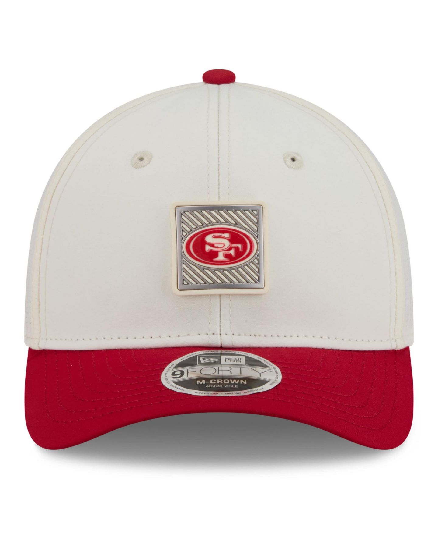 Детская кепка New Era Cream/Scarlet San Francisco 49ers 2026 Training Camp 9FORTY M-Crown Adjustable Hat — фото 2