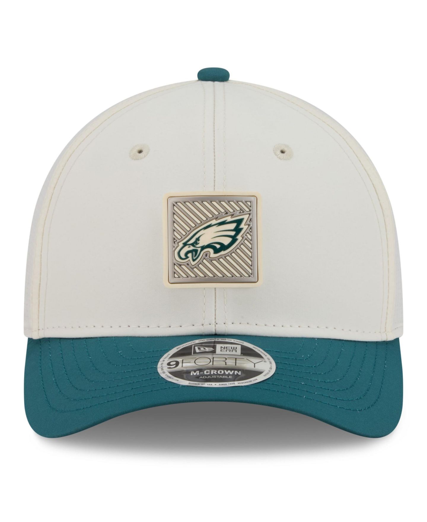 Детская кепка New Era Cream/Midnight Green Philadelphia Eagles 2026 Training Camp 9FORTY M-Crown Adjustable Hat — фото 2