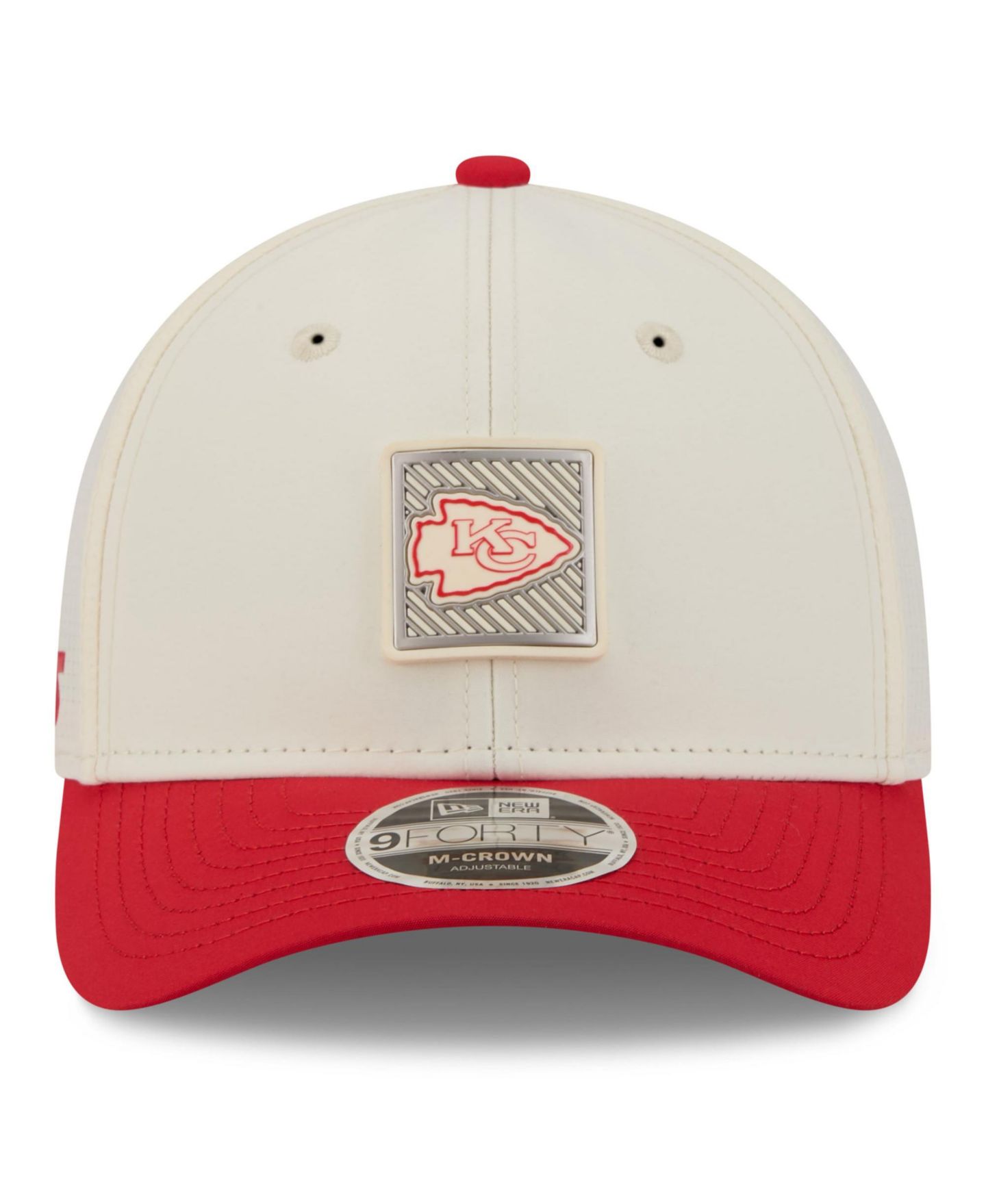 Детская кепка New Era Cream/Red Kansas City Chiefs 2026 Training Camp 9FORTY M-Crown Adjustable Hat — фото 2
