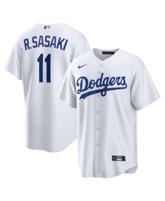 Men's Roki Sasaki White Los Angeles Dodgers Replica Jersey