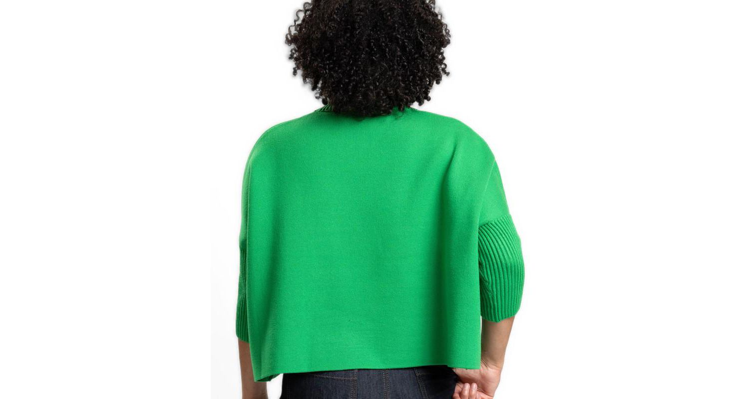 Women's Jordan Turtleneck Cropped 3/4-Length Sleeves Sweater