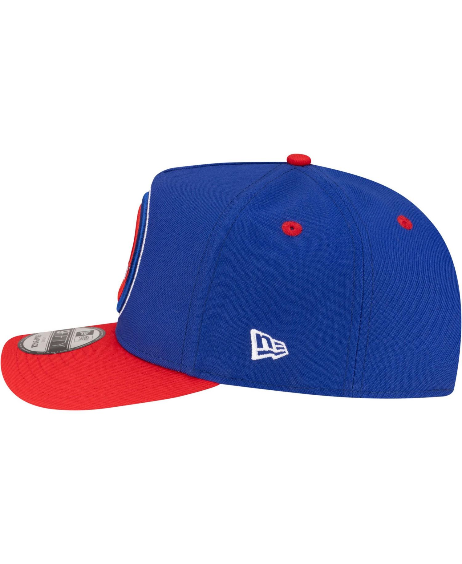 Men's Blue/Red Detroit Pistons 80s Throwback A-Frame 9FIFTY Snapback Hat