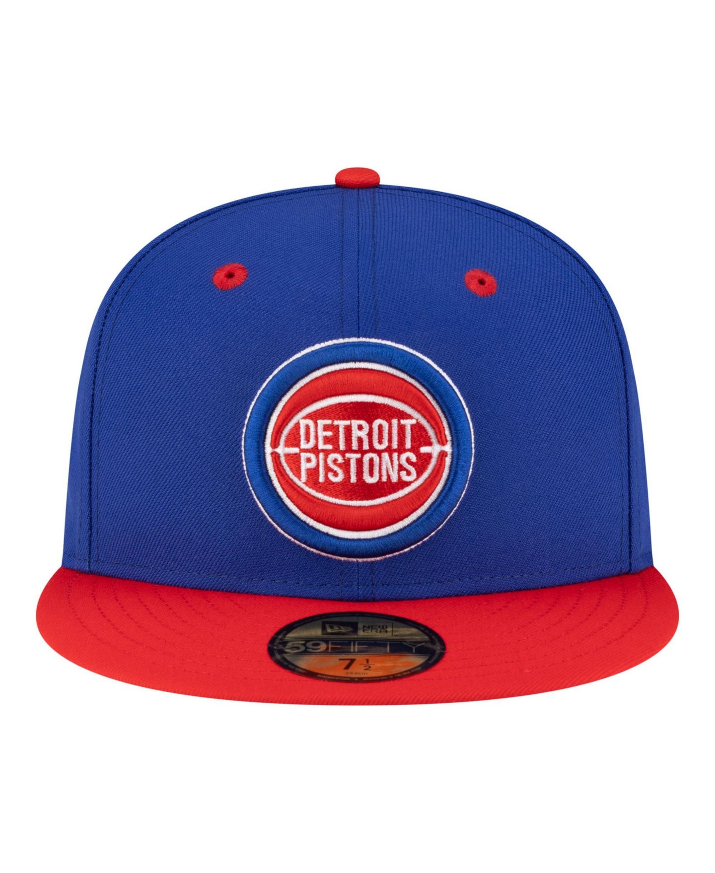 Мужская кепка New Era Blue/Red Detroit Pistons 80s Throwback 59FIFTY Fitted Hat — фото 2
