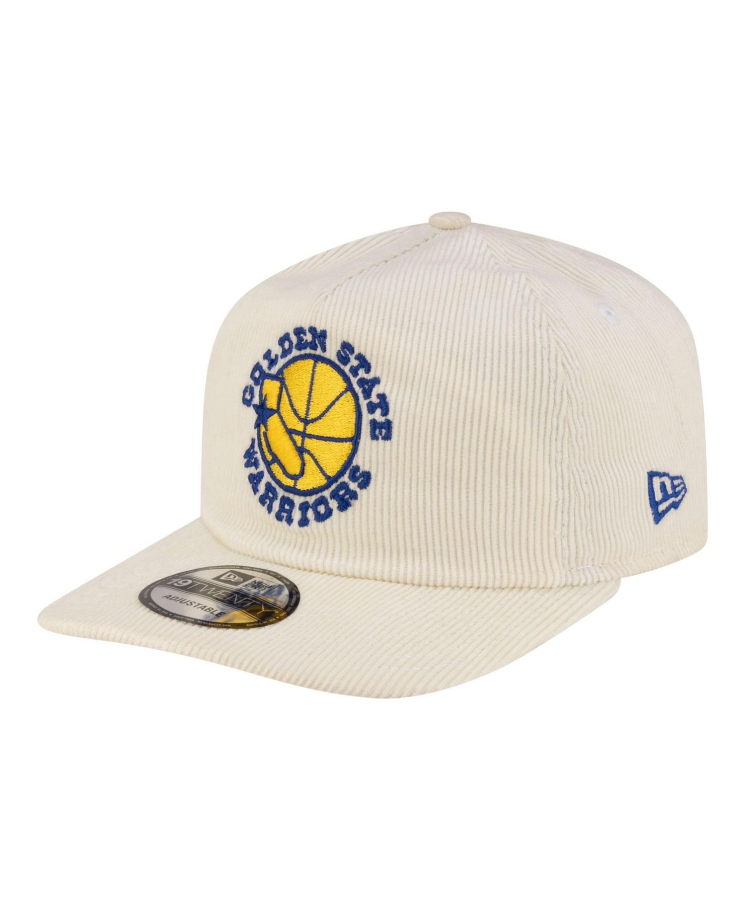 Men's White Golden State Warriors 19TWENTY 80s Chrome Corduroy Adjustable Hat