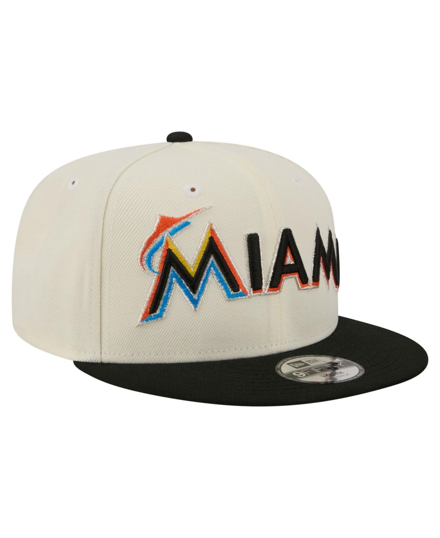 Big Boys and Girls White Miami Marlins Two-Tone 9FIFTY Snapback Hat