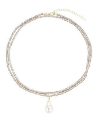 Adjustable Faux Pearl Rope Pendant Necklace