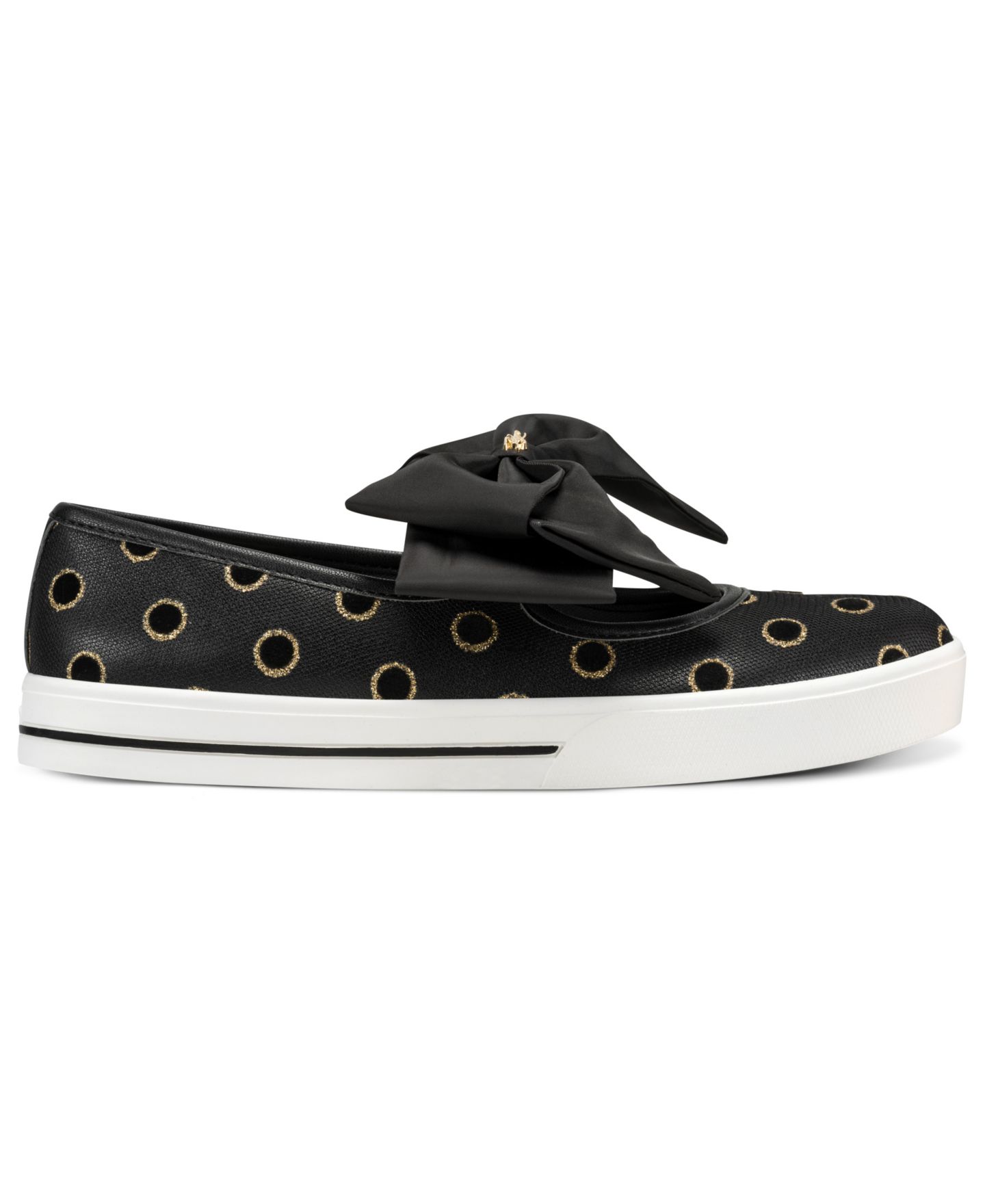 Женские кроссовки KARL LAGERFELD PARIS Bodewyn Slip-On Bow, цвет: Чёрный / Золотой — фото 2