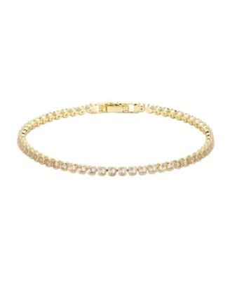 Cubic Zirconia Gold-Tone Tennis Bracelet
